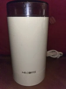 Mr. Coffee white coffee herb grinder with mini brush 33431 Vintage - Picture 1 of 6