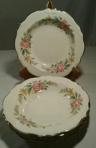 5 VINTAGE HOMER LAUGHLIN FLORAL SOUP BOWL 8 1/4 - Picture 1 of 8
