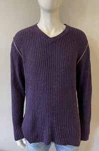 Robert Graham Sweater Mens Purple 3XL Cable Knit 100% Cotton A 104* - Picture 1 of 10