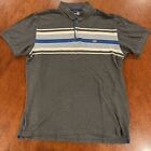 Ecko Unltd Shirt Mens Xxl Gray Striped Polo Embroidered Logo Golf Rugby Casual