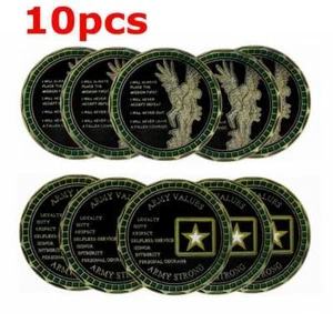 10pcs Set U.S. Army Values Military Soldier Creed Challenge Coin - Picture 1 of 6