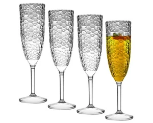 8 oz flautas de plástico desechable de champán de lujo vaso de vino 48 piezas - Imagen 1 de 4