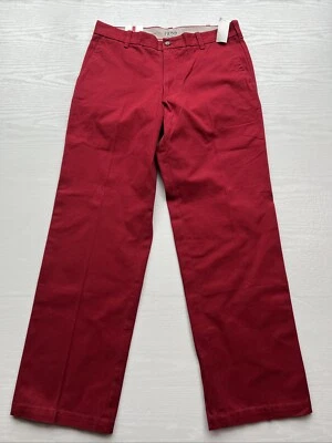 Izod Saltwater Flat Front Straight Fit Pant Mens 33x32 Red Nonstretch New - Image 1 of 4