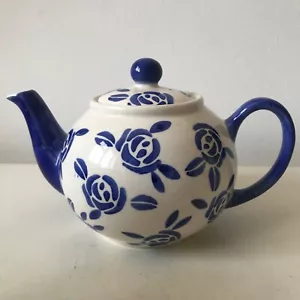 Whittard Of Chelsea Tea Clipper Teapot White with Blue Roses - Picture 1 of 8