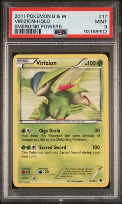 PSA 9 Pokémon TCG Virizion Emerging Powers 17/98 Holo Rare - Image 1 of 2