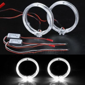 Par de anillos de halo blanco LED ojo de ángel guía de luz 80 mm para proyector lente faro - Imagen 1 de 8
