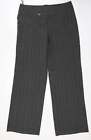 Marks and Spencer Womens Grey Striped Polyester Trousers Size 14 L30 in Regular 
