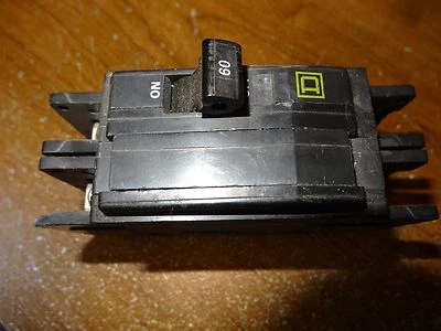 Square D; 2 pole Circuit Breaker 120/240 VAC---"USED" - Image 1 of 2