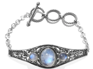  cute Moonshine Artisan Bracelet 13.88 carat, 17.72 g Solid Sterling Silver gift - Picture 1 of 4