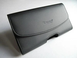 For iPhone XS Premium Black Leather Holster Pouch Case Cover Belt Clip - Picture 1 of 3
