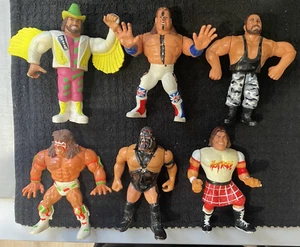 6  Damaged Older WWF WWE Action Figures MACHO MAN ULTIMATE WARRIOR RODDY PIPER + - Picture 1 of 8