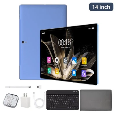 5G Tablet 14Inch 2K HD 16G Ram 1TB Rom Android13 gift Keyboard 10 Cores 12900mAh - Image 1 of 4