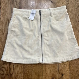 American Eagle Gonna in velluto a coste marrone super alta A-Line Mini donna 10 - NUOVO - Foto 1 di 12
