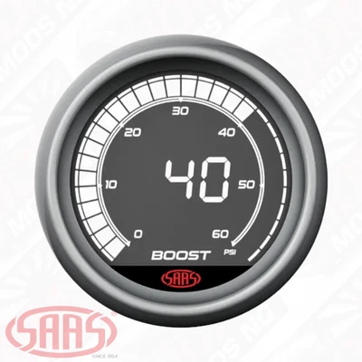 SAAS Boost Gauge Diesel 0-60psi 52mm Muscle Digital Series 12V - Image 1 of 4