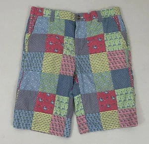 Vineyard Vines Boy's 18 Patchwork Madras Plaid Shorts Adj Waist - Picture 1 of 8