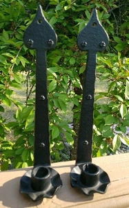Vtg Pair of EMIG Rustic Cast Iron Wall Sconce Candle Holders Reading PA *Read - Picture 1 of 20