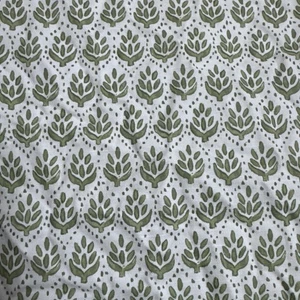 Vogue grün weiß Blumen Leinen Mischgewebe 5 Yds mal 54 in breit - Bild 1 von 8