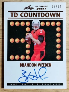Leaf Ultimate Draft TD 2012 cuenta regresiva #TDCBW1 Brandon Weeden/37 - Imagen 1 de 2