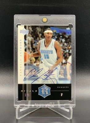 2004 Carmelo Anthony Upper Deck Rivals Platinum On-Card Autograph Auto 1/1 - Image 1 of 2