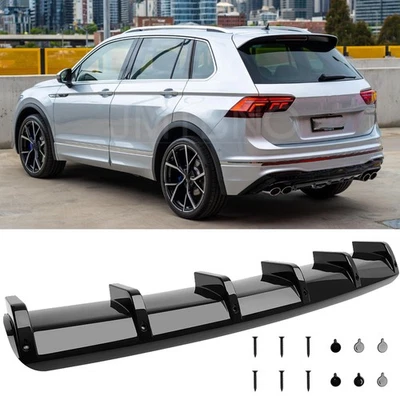 Alerón divisor de parachoques trasero brillante para VW Tiguan R-Line labio aletas de tiburón Foto 1 de 4
