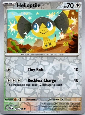 Helioptile Reverse Holo Common SV08: Surging Sparks 154/191 NM - Image 1 of 2