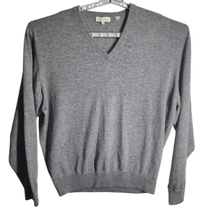 Suéter Peter Millar XXL Gris 100% Cachemira Cuello en V Suave Pullover de Lujo - Imagen 1 de 7