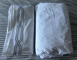 RESTORATION HARDWARE RH King Flat & Fitted Sheets White 100% Cotton Italy Made - Picture 1 of 5