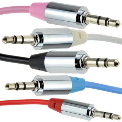 3.5mm Stereo Jack Male Audio Cable for Mobile Car AUX Headphone Lead 1m/2m - Image 1 of 4