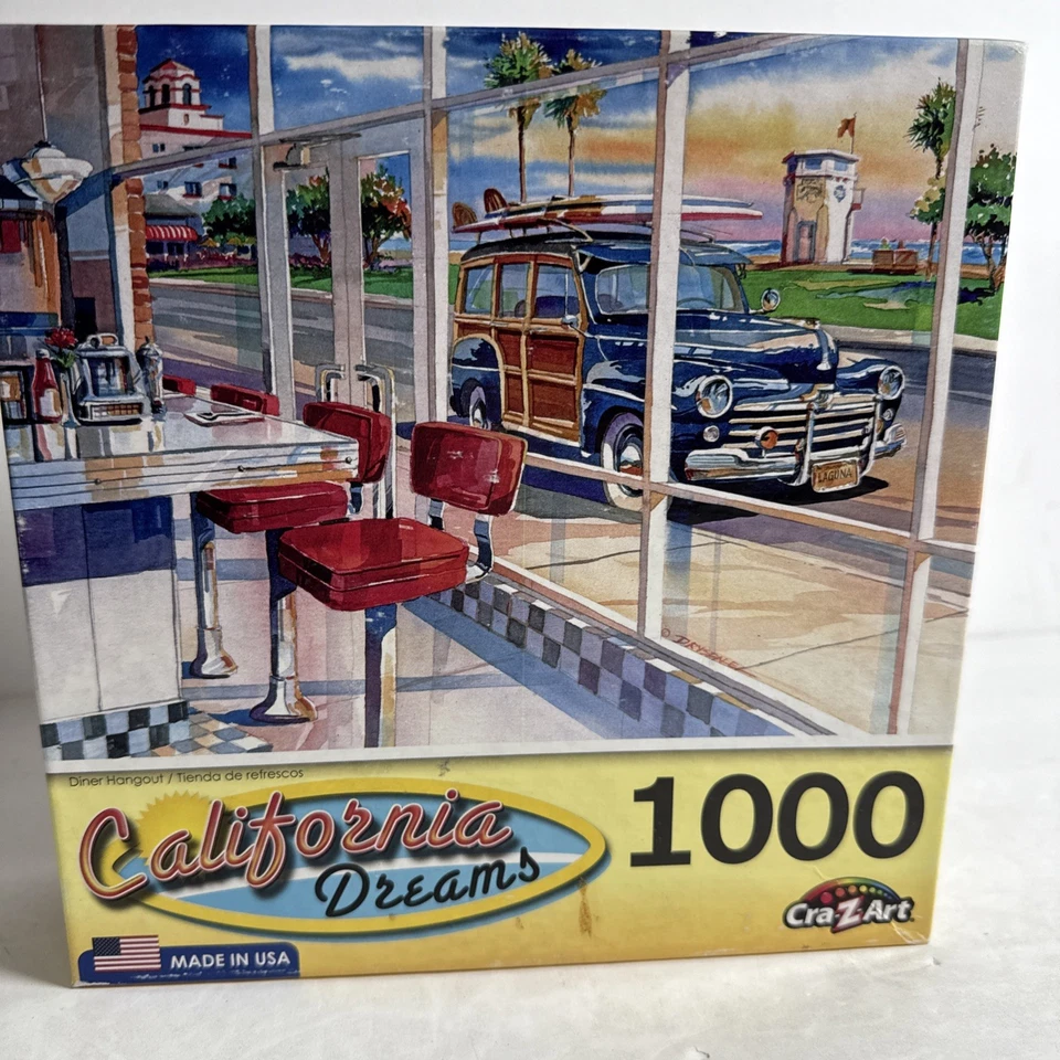 CraZArt California Dreams Diner Hangout 1000 Piece-missing 1 Piece - Image 1 of 1
