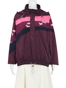 Excellent THE UPSIDE Women's Jacket Pink XS - Bird Print Hooded Design - Picture 1 of 3
