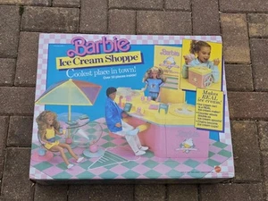 Vtg 1987 BARBIE - ICE CREAM SHOPPE Shop - MATTEL #3653 The Coolest Place In Town - Picture 1 of 16