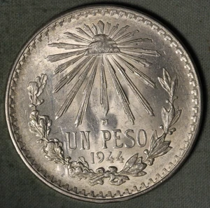 MÉXICO 1944~ PESO PLATA ~ BU~ UN PESO PLATA - Imagen 1 de 2