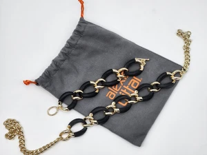 ALEXIS BITTAR Neo Boho Halskette Armband wendbar schwarz/frosted Lucite Glieder - Bild 1 von 9