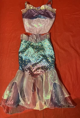 Disfraz de Sirenita Ariel de Disney Juego de Fantasía 2 piezas Se Ajusta a Tallas 4-6X #1637 Foto 1 de 4