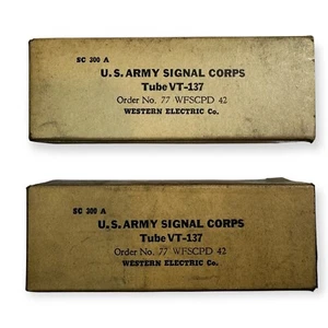 NOS NIB Signal Corps Tubes x2 VT-137 1626 RCA/Western Electric WWII - Picture 1 of 3