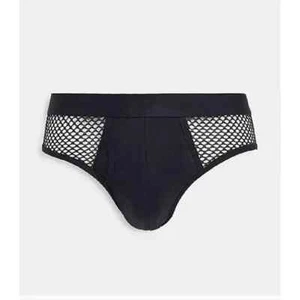 NWT MEN'S Mesh Briefs Black wide mesh - SEXY SMALL S - Picture 1 of 5