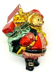 Seltener Weihnachtsbär Weihnachtsschmuck Glaswaren Kunst Studio handgefertigt mit Aufbewahrungsbox - Bild 1 von 23