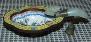 Antiker chinesischer Weinbecher mit Jadegriff Qing Dynastie, 19Jh. - Bild 1 von 7