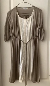 EUC VTG LEPSIM LOWRYSFARM Dress Beige & Cream Medium  Made In Japan - Picture 1 of 10