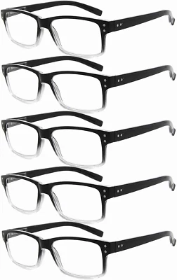 5件装男士阅读眼镜弹簧铰链经典阅读器 — 第 1/4 张图片