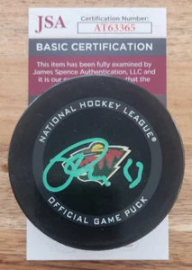 Marco Rossi Signed Official NHL Game Puck w/ JSA COA #AT63365 Minnesota Wild - Picture 1 of 2