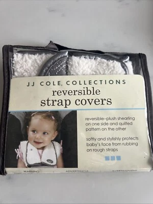 NEW JJ Cole Reversible Plush STRAP COVERS Infant Baby Toddler Car Seat Stroller - Image 1 of 2