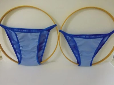 His Hers Bikini Brief Underwear BODY HUGGER Seamless Lite Blue USA made sexy fun - Image 1 of 3