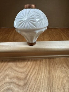 Antique Hawkeye White Milk Glass Lightning Rod Ball WMG Copper Caps - Picture 1 of 5