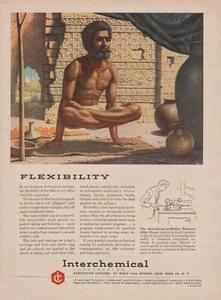1955 Interchemical Corporation - Yoga Yogi India Meditate Coating - Print Ad Art - Picture 1 of 1