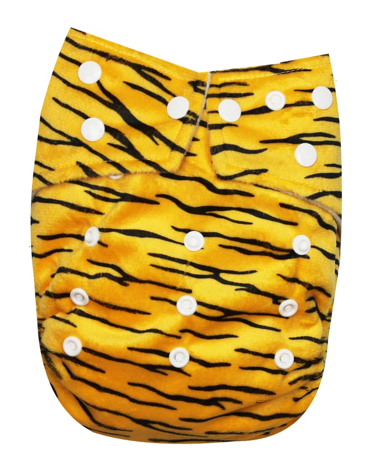 See Diapers One Size Minky Baby Cloth Diaper 2 Microfiber Inserts Tiger - Image 1 of 3