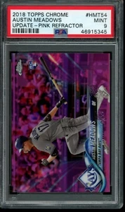 Topps Chrome Update Series Austin Meadows 2018 rifrattore rosa RC PSA 9 #HMT54 - Foto 1 di 2