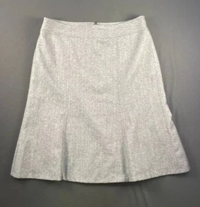 ANN TAYLOR LOFT Women Lightweight Soft Silk Wool A-Line Skirt Herringbone 10 - Picture 1 of 6