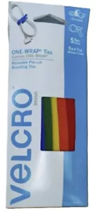 Velcro 90438 One-Wrap Straps, Assorted Multi Color Velcro Tie Straps 5 Pack Lot - Picture 1 of 5