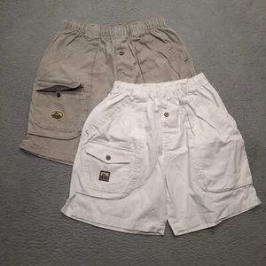 Tommy Bahama Cargo Shorts Mens Size Large White Beige Drawstring Elastic Waist - Picture 1 of 12